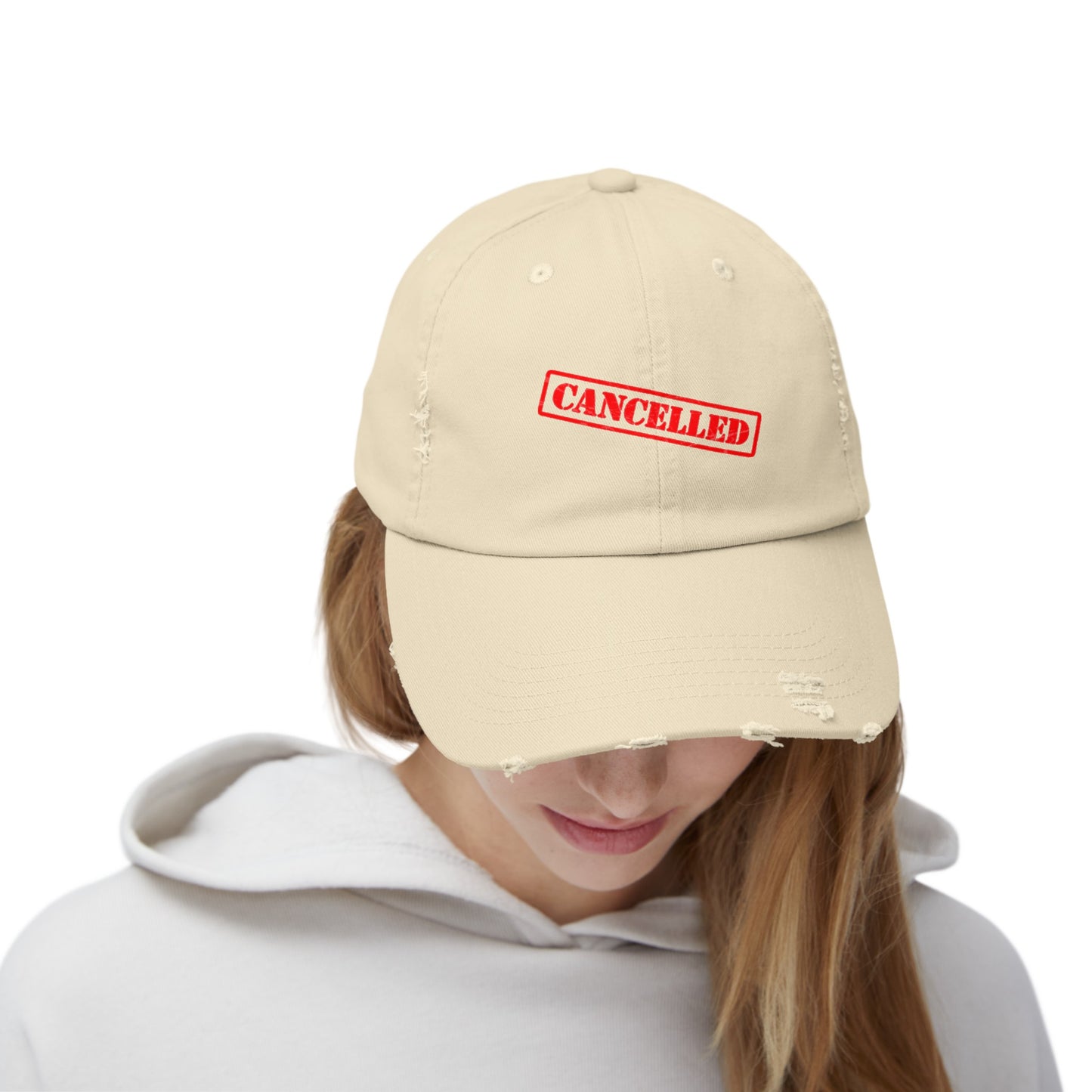 Cancelled (Viral Meme) Unisex Distressed Cap