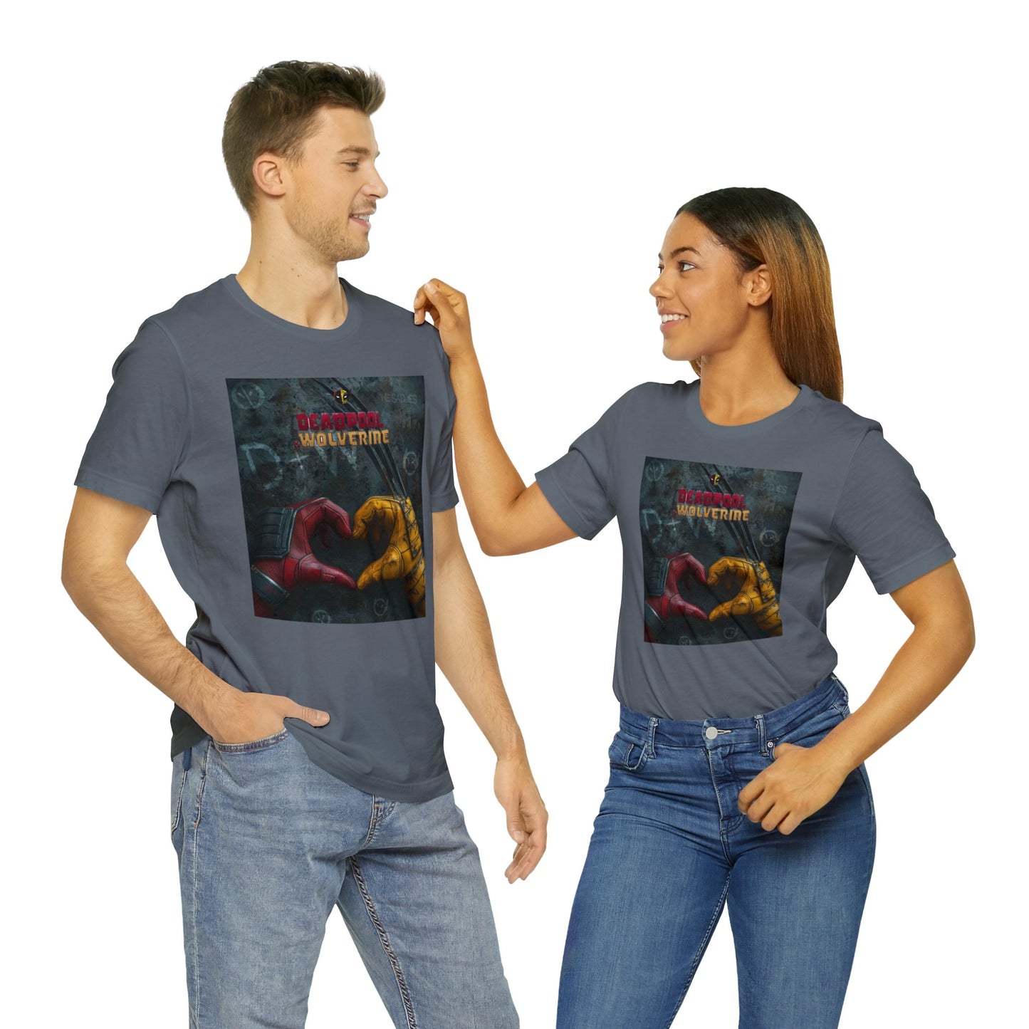 Deadpool & Wolverine hearts love humor movie Unisex shirt