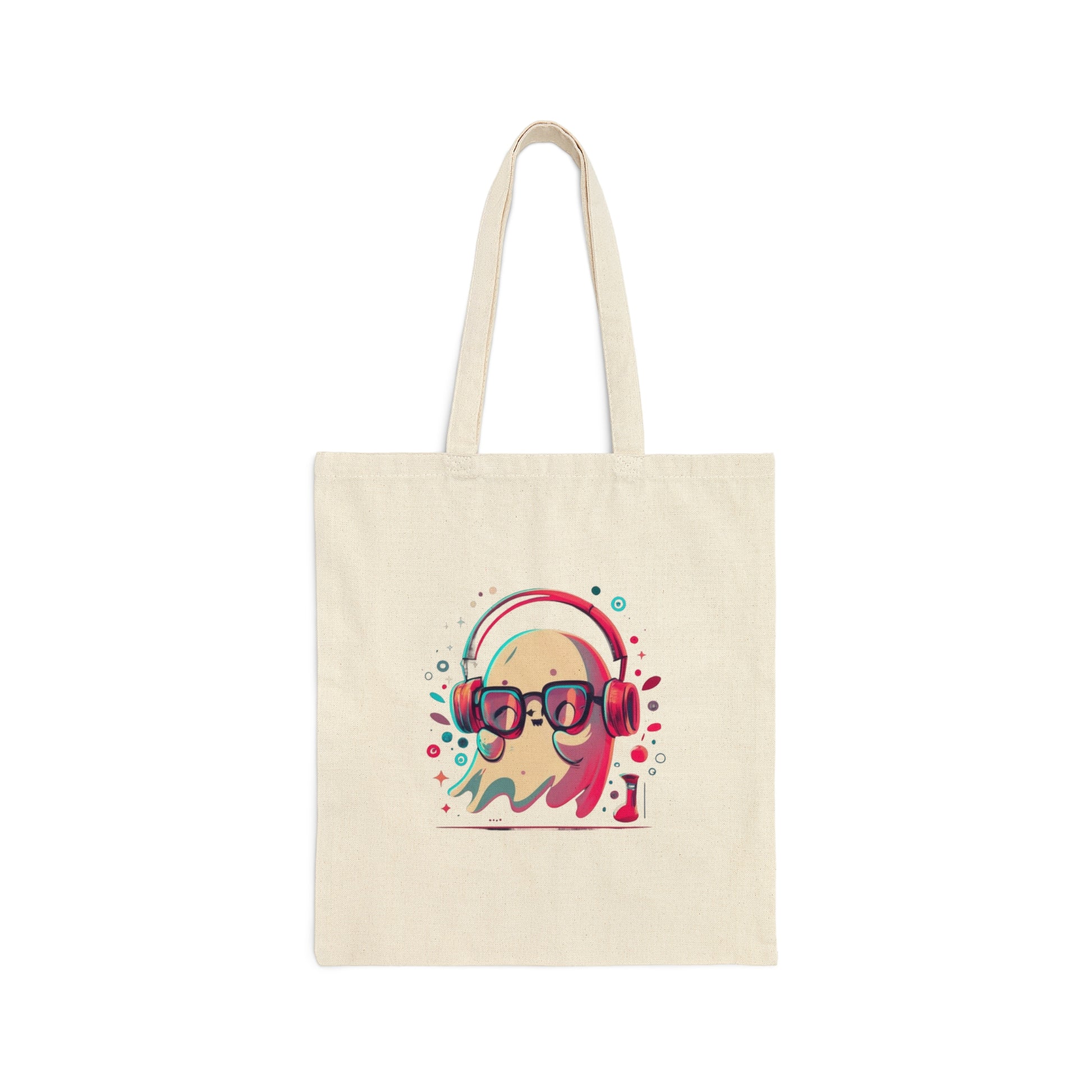 Groovy cute ghost with headphones halloween spooky Tote Bag