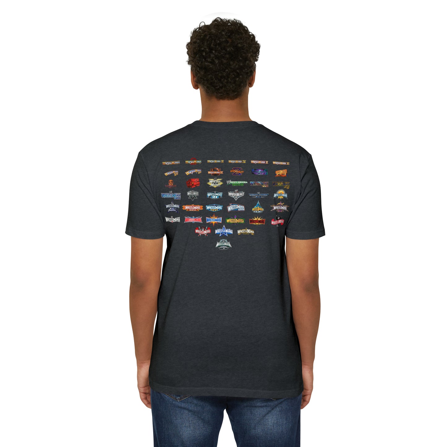 Wrestlemania logo 1-40 wwe history unisex Jersey T-shirt