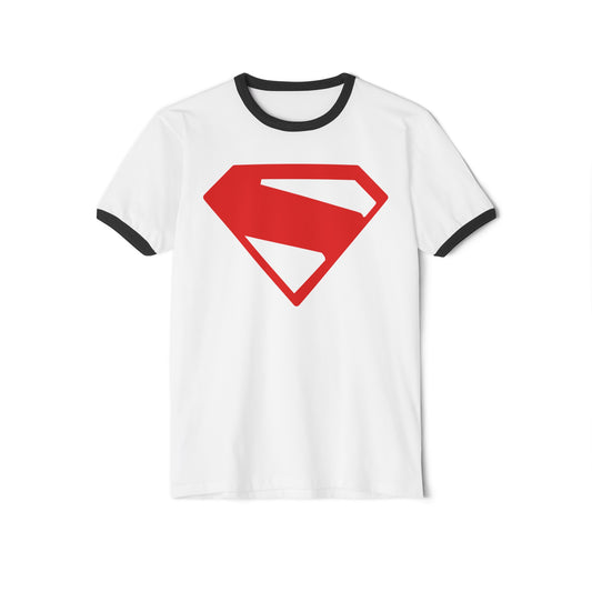 Superman Legacy Inspired (2025 Movie New Logo) Unisex Cotton Ringer T-Shirt