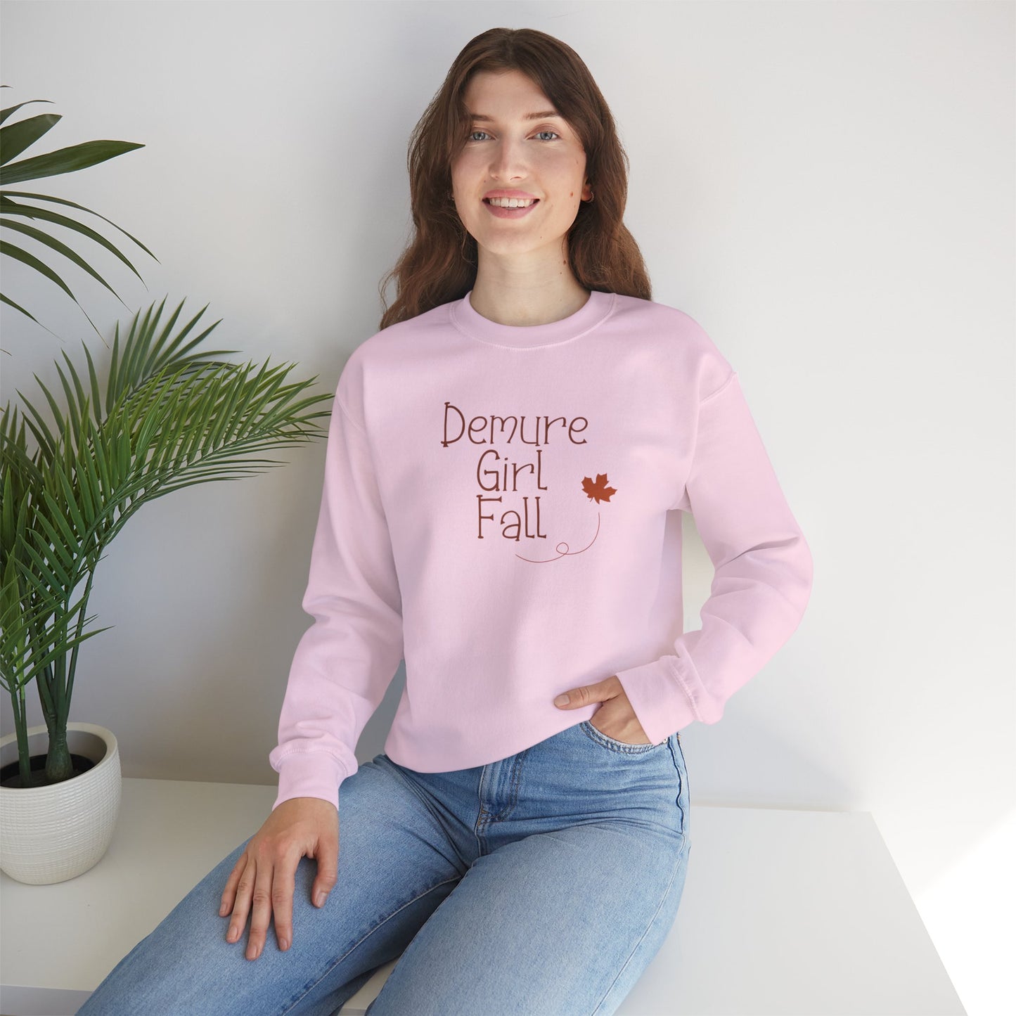 Demure Girl Fall Unisex Crewneck Sweatshirt