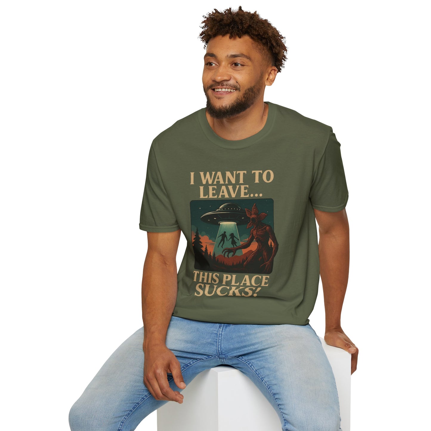 I WANT TO LEAVE / THIS PLACE SUCKS! (Demogorgon - Stranger Things Season 5 Inspired) 2025 Adult Unisex Shirt