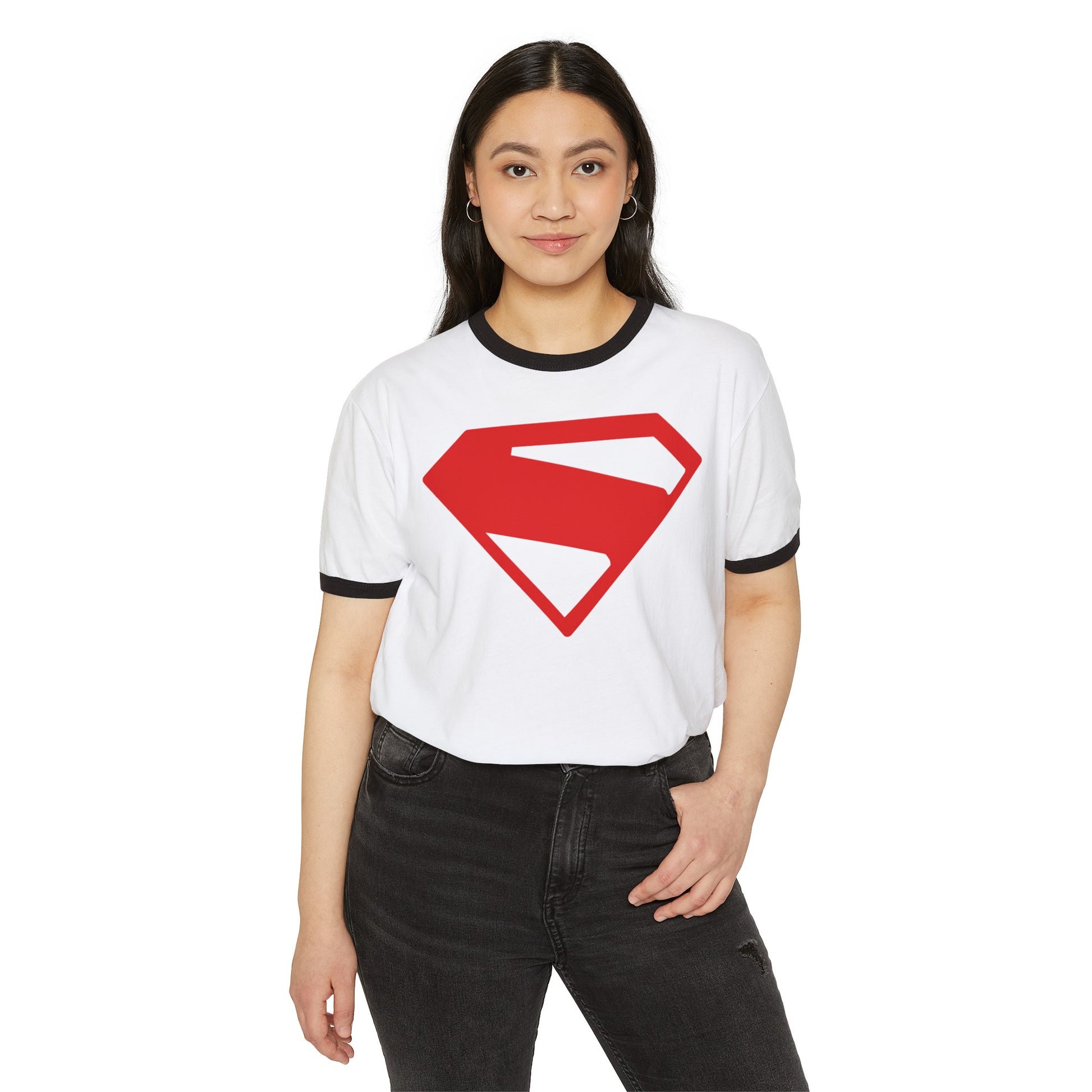 Superman Legacy Inspired (2025 Movie New Logo) Unisex Cotton Ringer T-Shirt