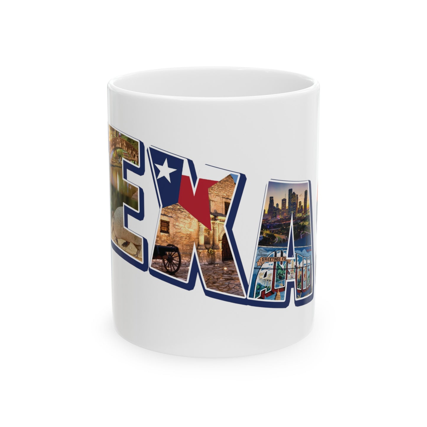 Texas State Collage Ceramic Mug, (11oz, 15oz) city cities collage 