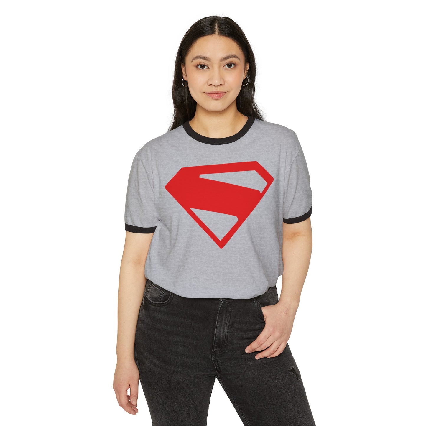 Superman Legacy Inspired (2025 Movie New Logo) Unisex Cotton Ringer T-Shirt