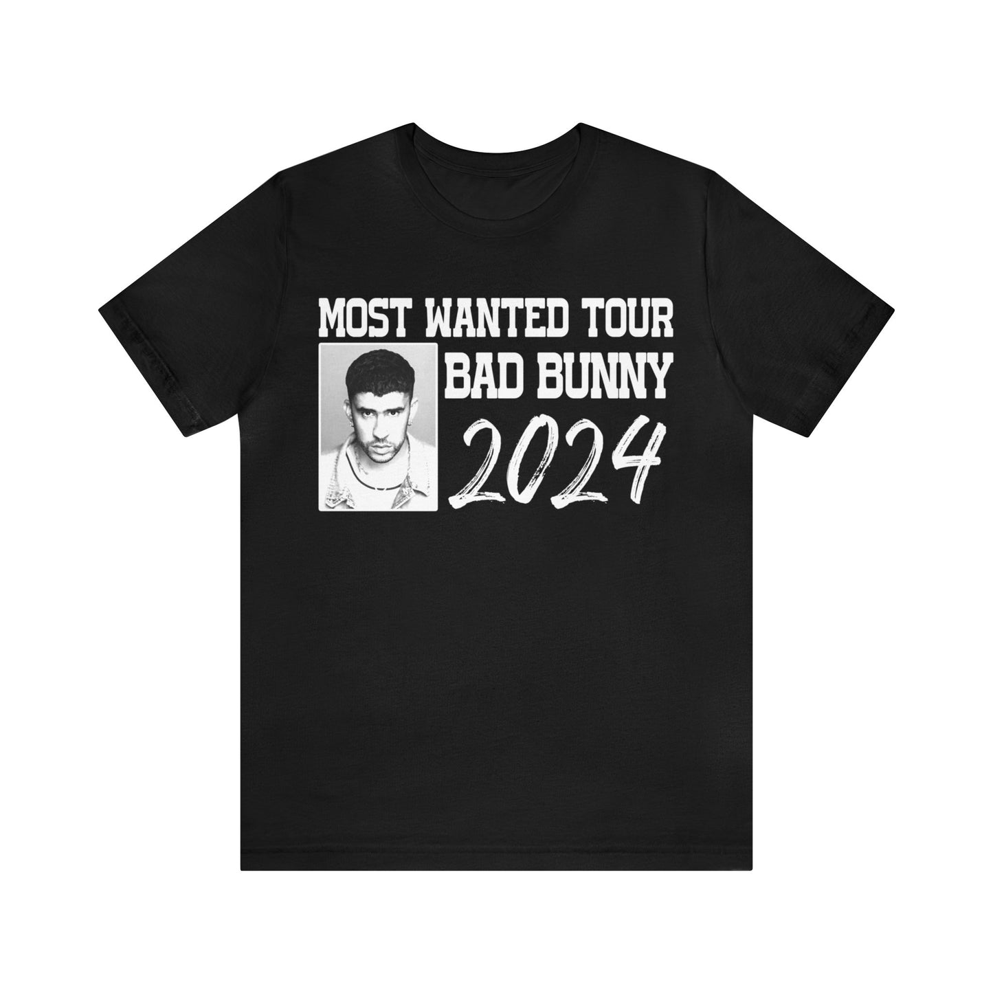 Most Wanted Tour Dates 2024 (Bad Bunny) Unisex Jersey Short Sleeve Tee