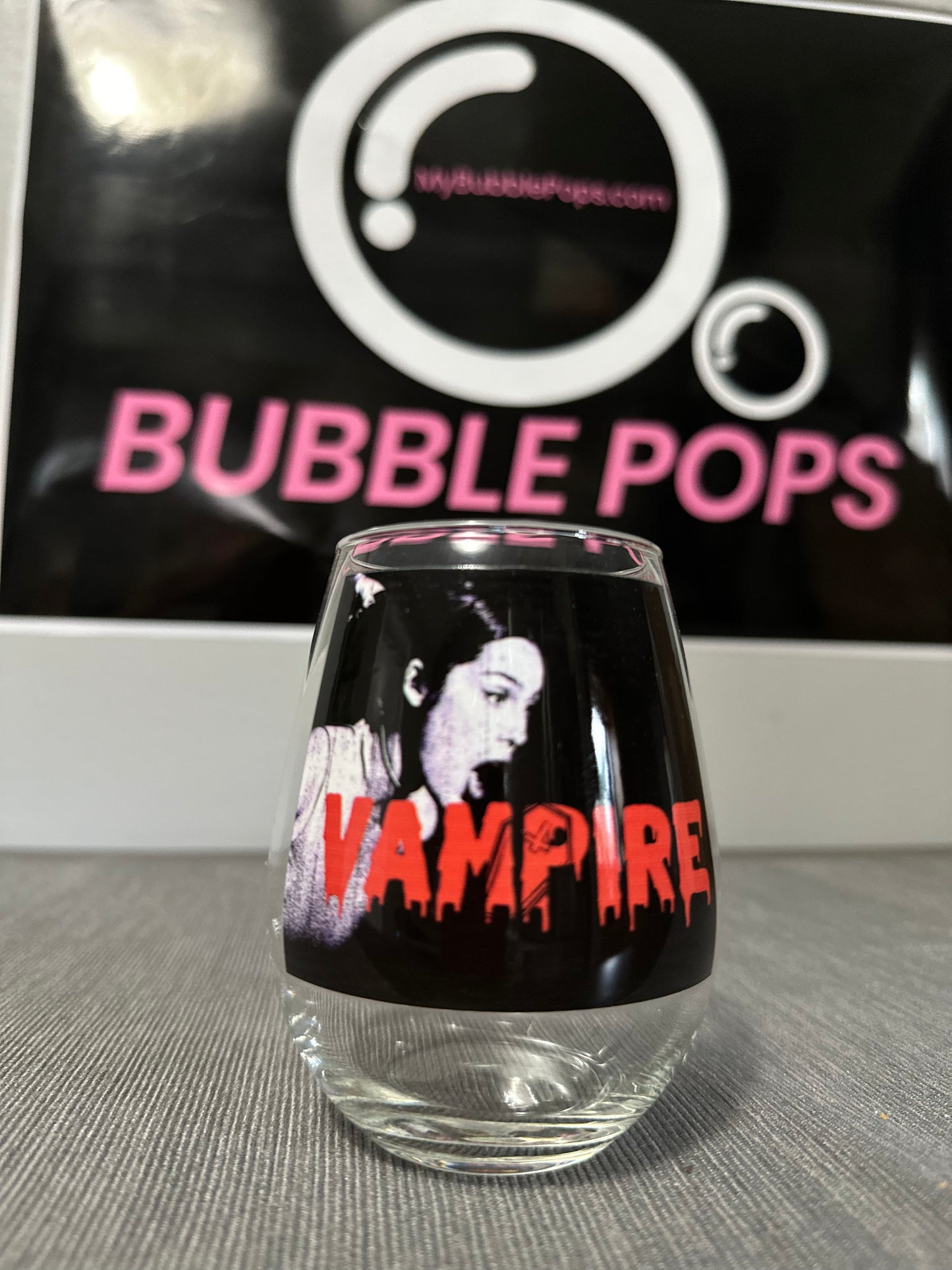 Vampire theme Olivia Rodrigo Stemless Wine Glass, 11.75oz cup