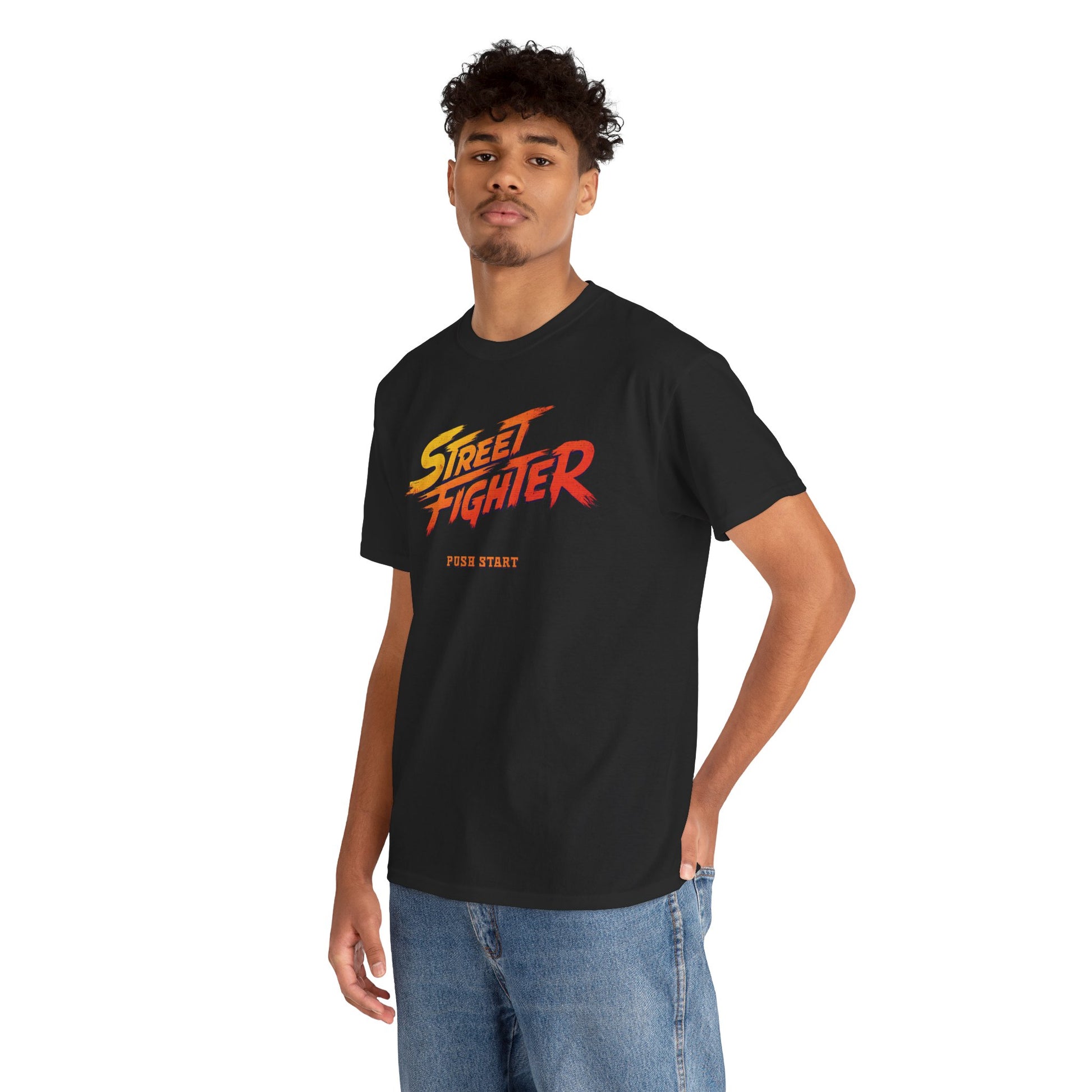 Retro 'Street Fighter' PUSH START Graphic Tee Unisex vintage 2026 new movie game 