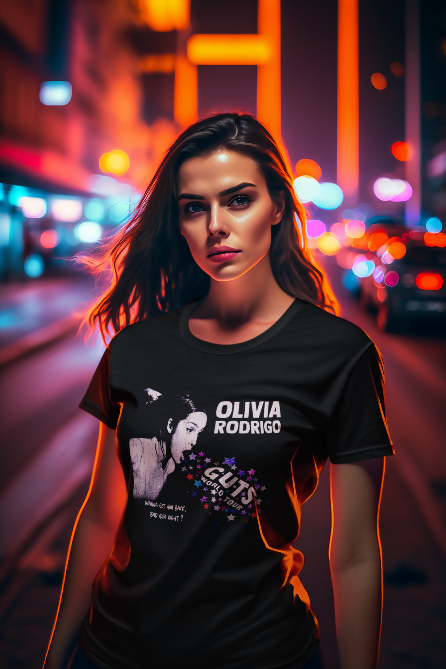 Olivia Rodrigo GUTS world tour wanna get him back, its a bad idea right? Womens Tshirt