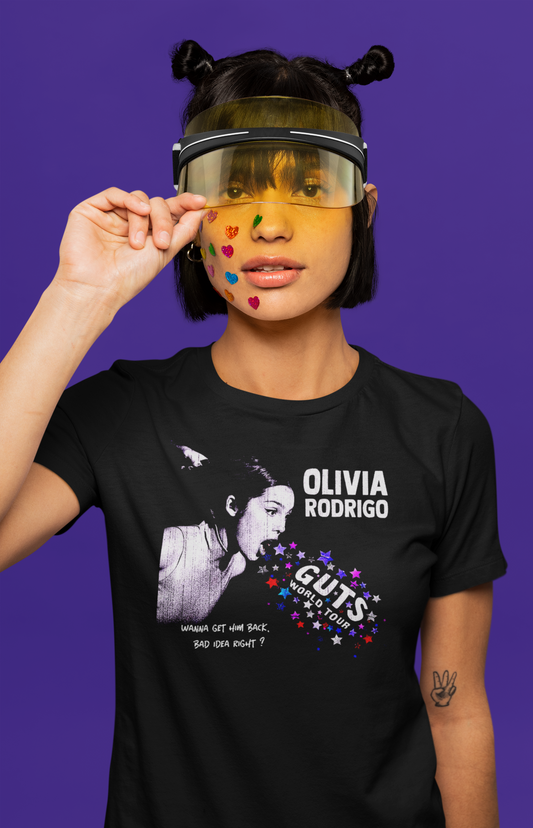 Olivia Rodrigo GUTS world tour wanna get him back, its a bad idea right? Womens Tshirt