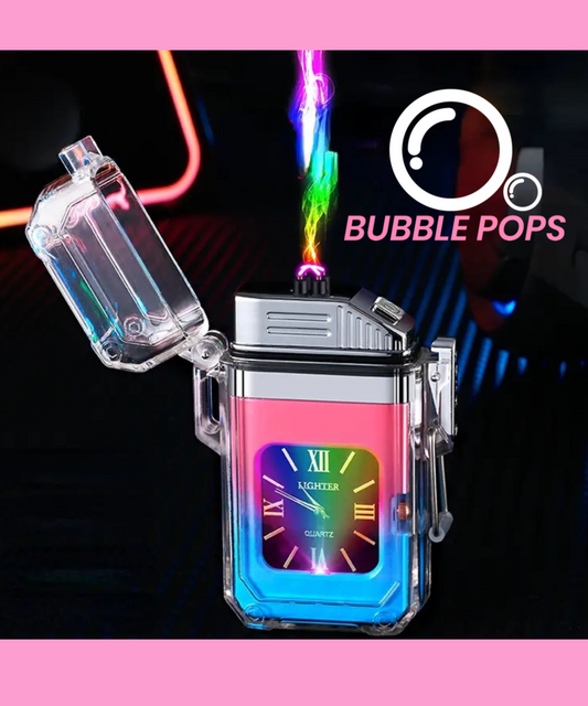 Electric POP Arc Lighter + Quartz Watch - Waterproof Rechargeable Windproof