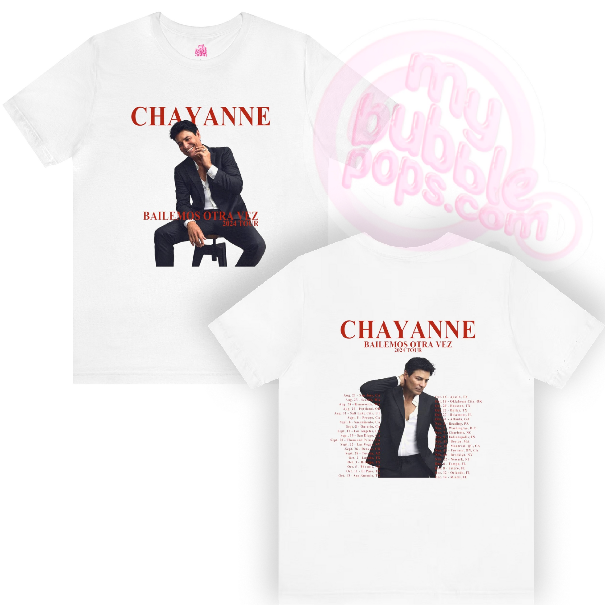 Chayanne "Bailemos Otra Vez" 2024 Tour Shirt