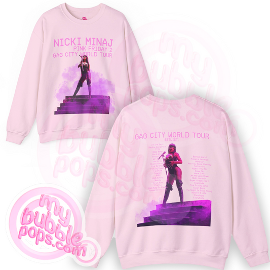 GAG City World Tour Setlist (Nicki Minaj Pink Friday 2) Sweatshirt