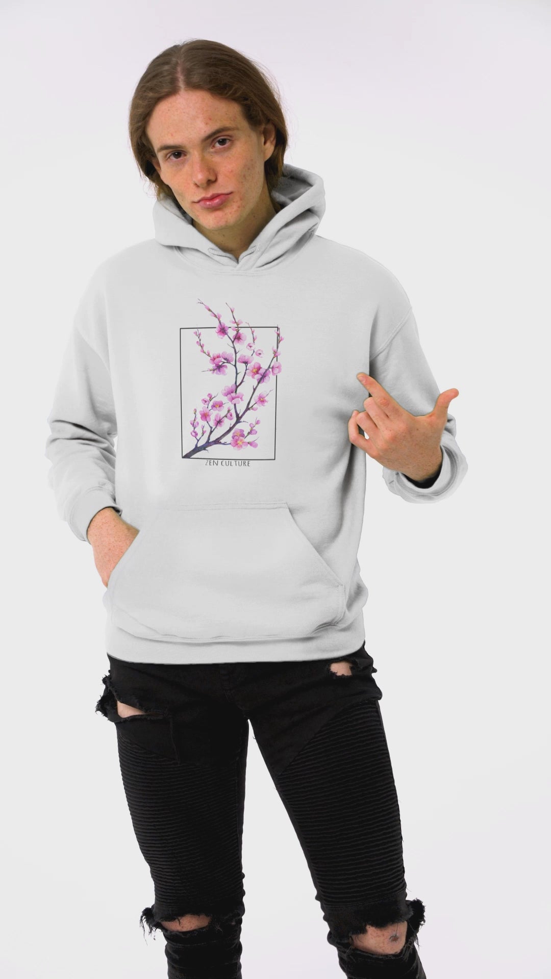 Blossom Serenity Sweatshirt -Zen Culture cherry blossom hoodie