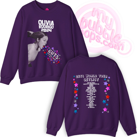 GUTS World Tour 2024 Setlist (Olivia Rodrigo) Sweatshirt